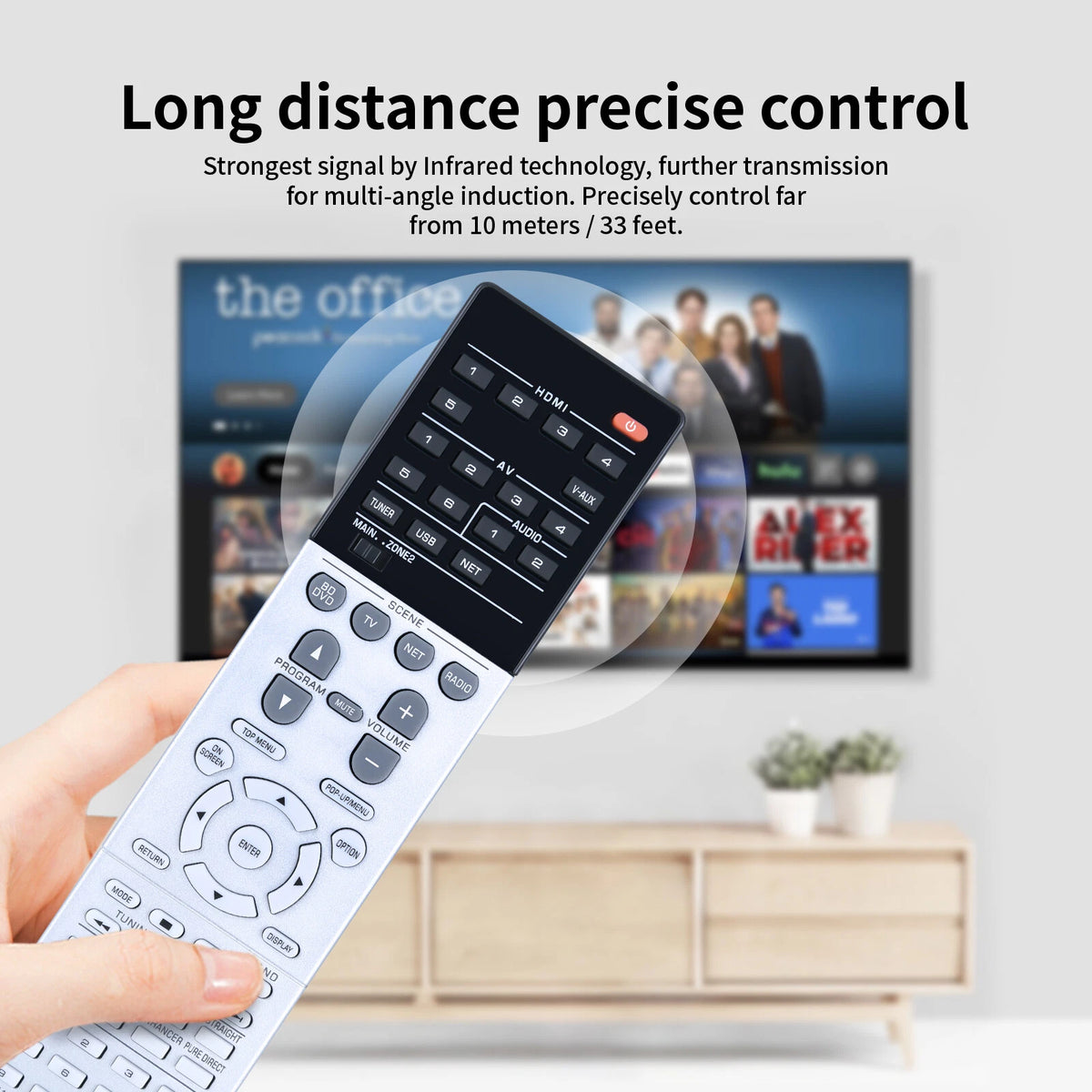 For Yamaha AV Receiver Remote Control RAV510 ZK06600 RX-V677 RX-A740 RXV677