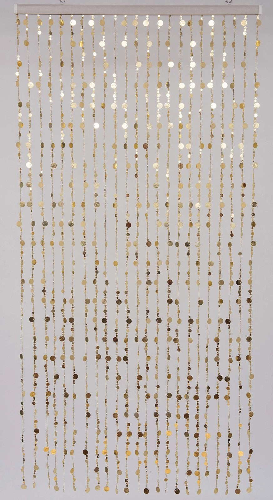 FlavorThings Gold Bubble Beaded Curtain 3' Wide 36"W x 72"L (Pack of 1),