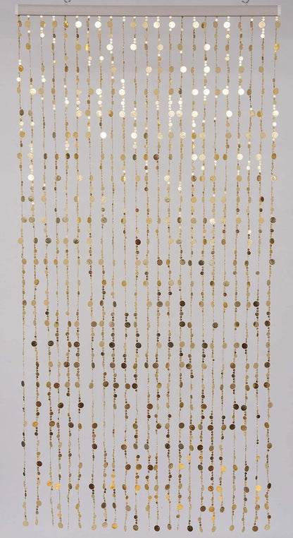 FlavorThings Gold Bubble Beaded Curtain 3' Wide 36"W x 72"L (Pack of 1),