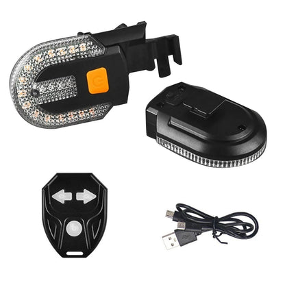Rechargeable Bike Tail Light Kit Remote Control Turn Signals 5 Lighting Modes