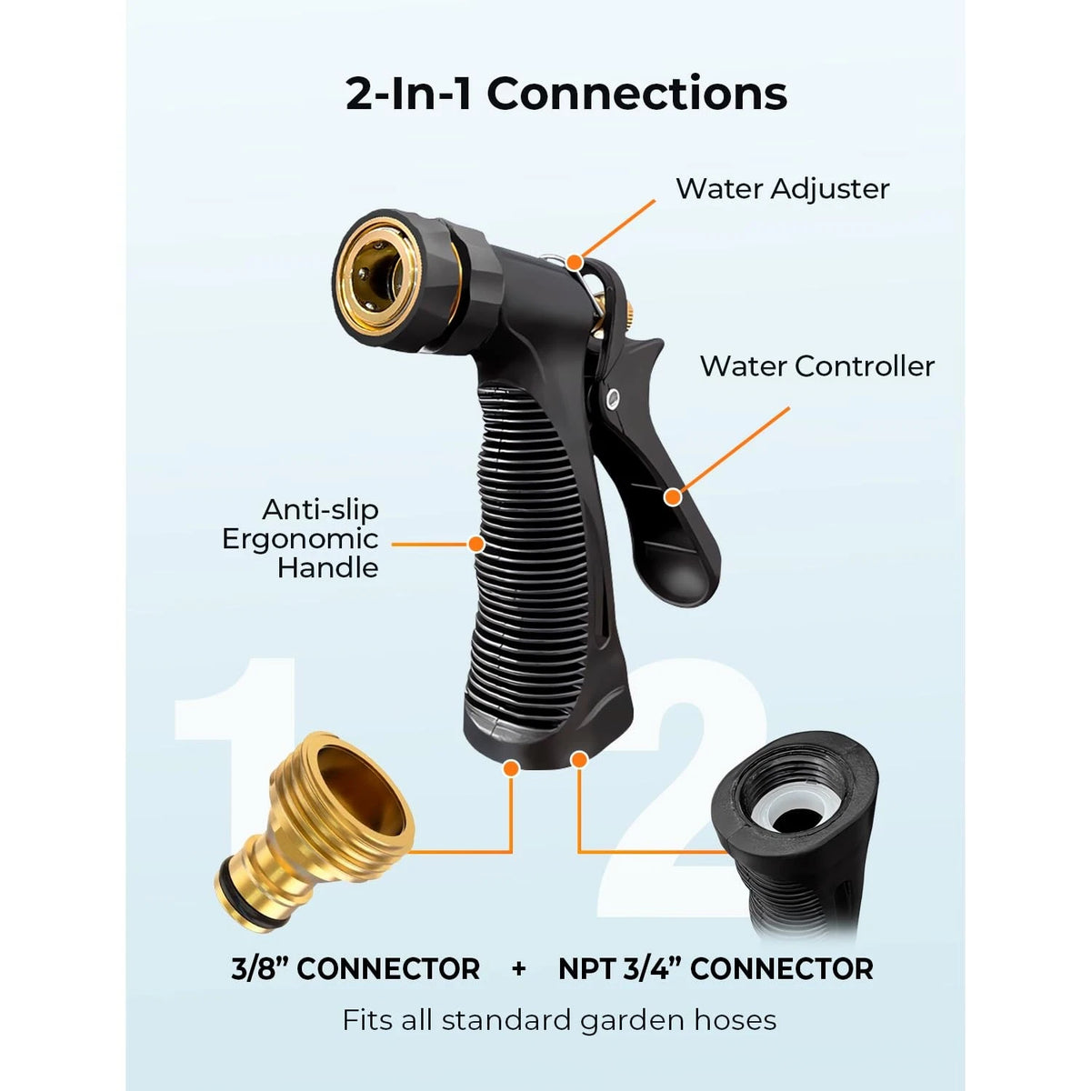 ARTIPOLY Car Wash Foam Gun + Microfiber Mitt - Sprayer - Black