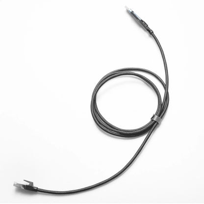 Aluminum 2-in-1 Ethernet Cable USB-A/Type-C to RJ45 100Mbps 1.8M Braided for PC