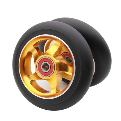 2Pcs 100 mm Pro Stunt Scooter Wheels with Abec 9 Bearings for 100mm, Black