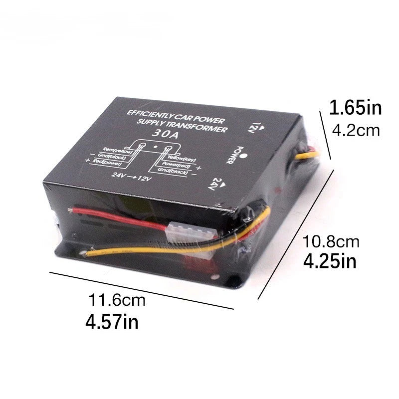 30A Car 24V To 12V Voltage Reducer Step Down Inverter Supply Power Converter