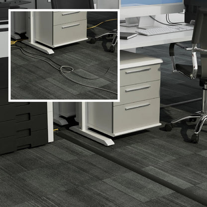 D-Line 6ft Floor Cord Cover, Cable Protector, Hide Extension 6 Feet, Black