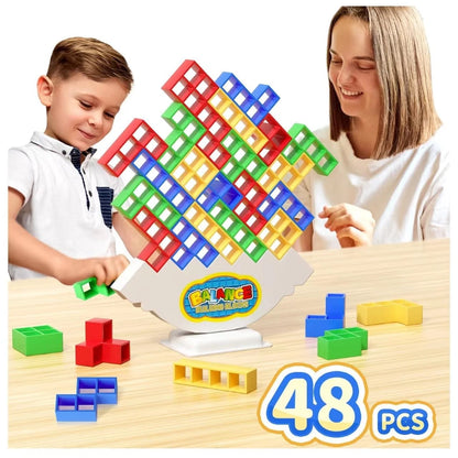 Ziogogco 48 Pcs Game Gifts, Balance Stacking Small, Blue, Red, Green, Yellow