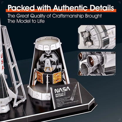 NASA Apollo Saturn V 3D Puzzles for Adults Kids Space Toys Large, Green