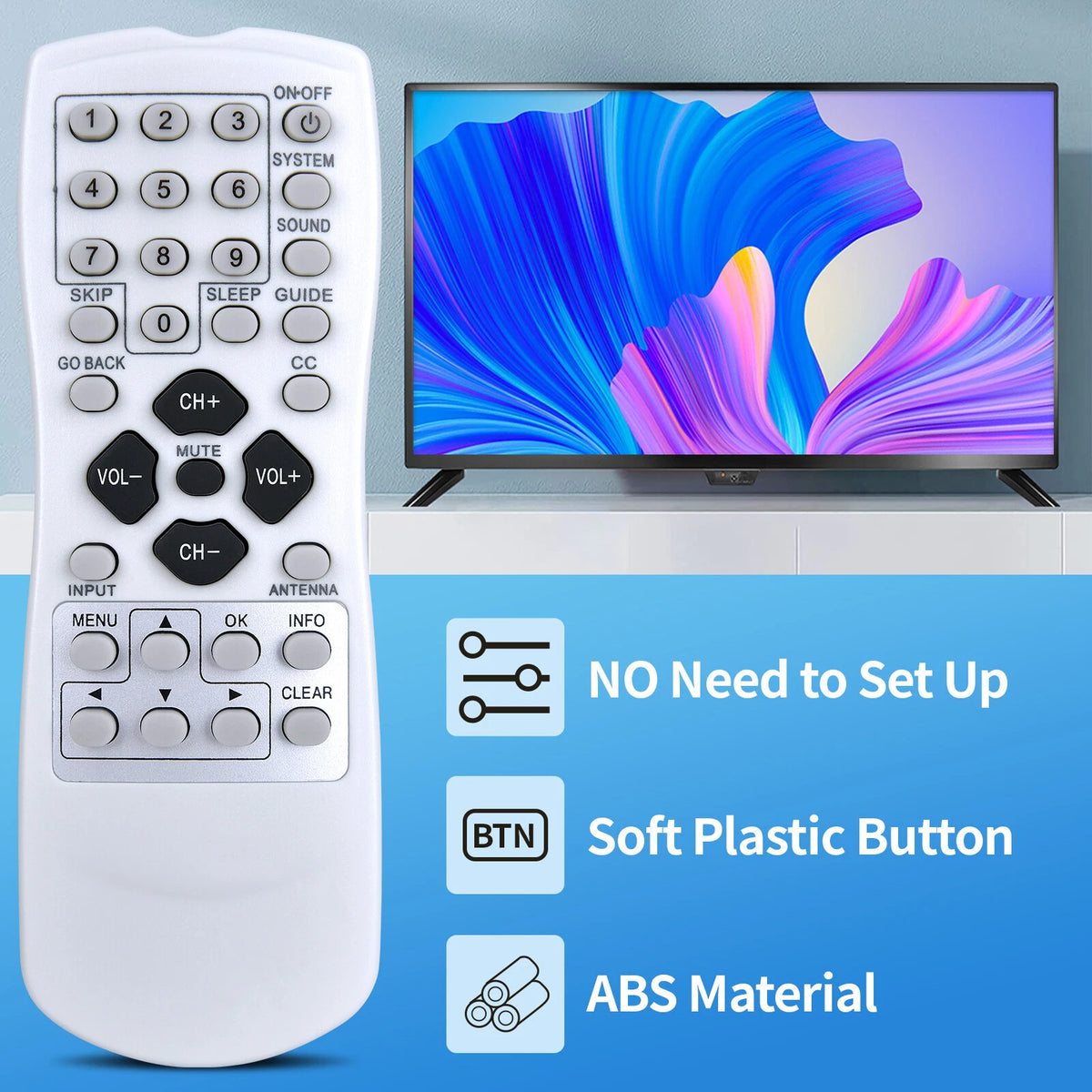 R130K1 Remote Control For RCA Guest TV CT Series TVs | Standard