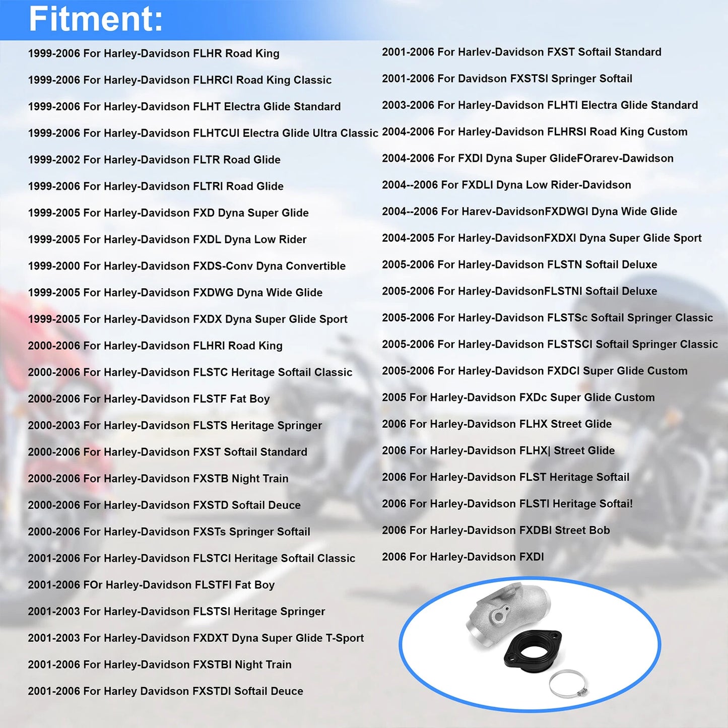 Intake Manifold Flange Kit For Harley-Davidson Twin Cam 1999-2006