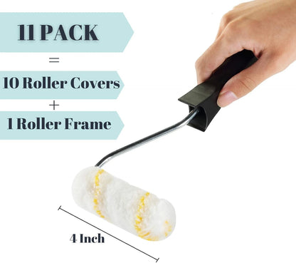 Bates- Farbroller, 10,2 4 inch Paint Roller+10 Covers, Weiss/opulenter Garten