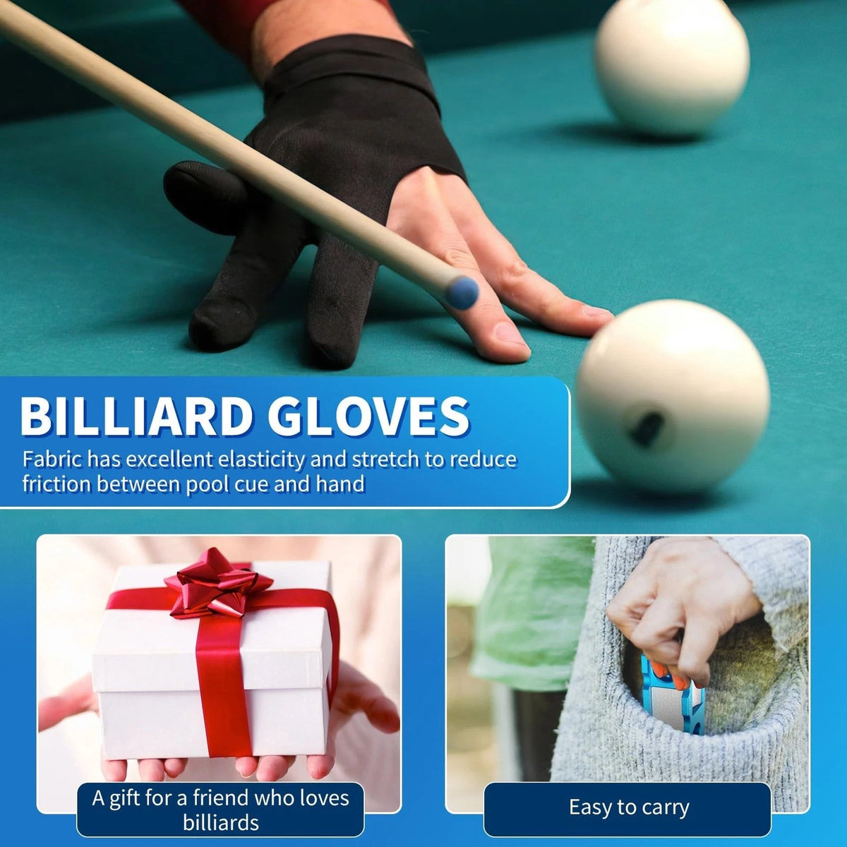 Northlet Pool Cue Tip Shaper, cue Tips Replacement kit, Billiards blue