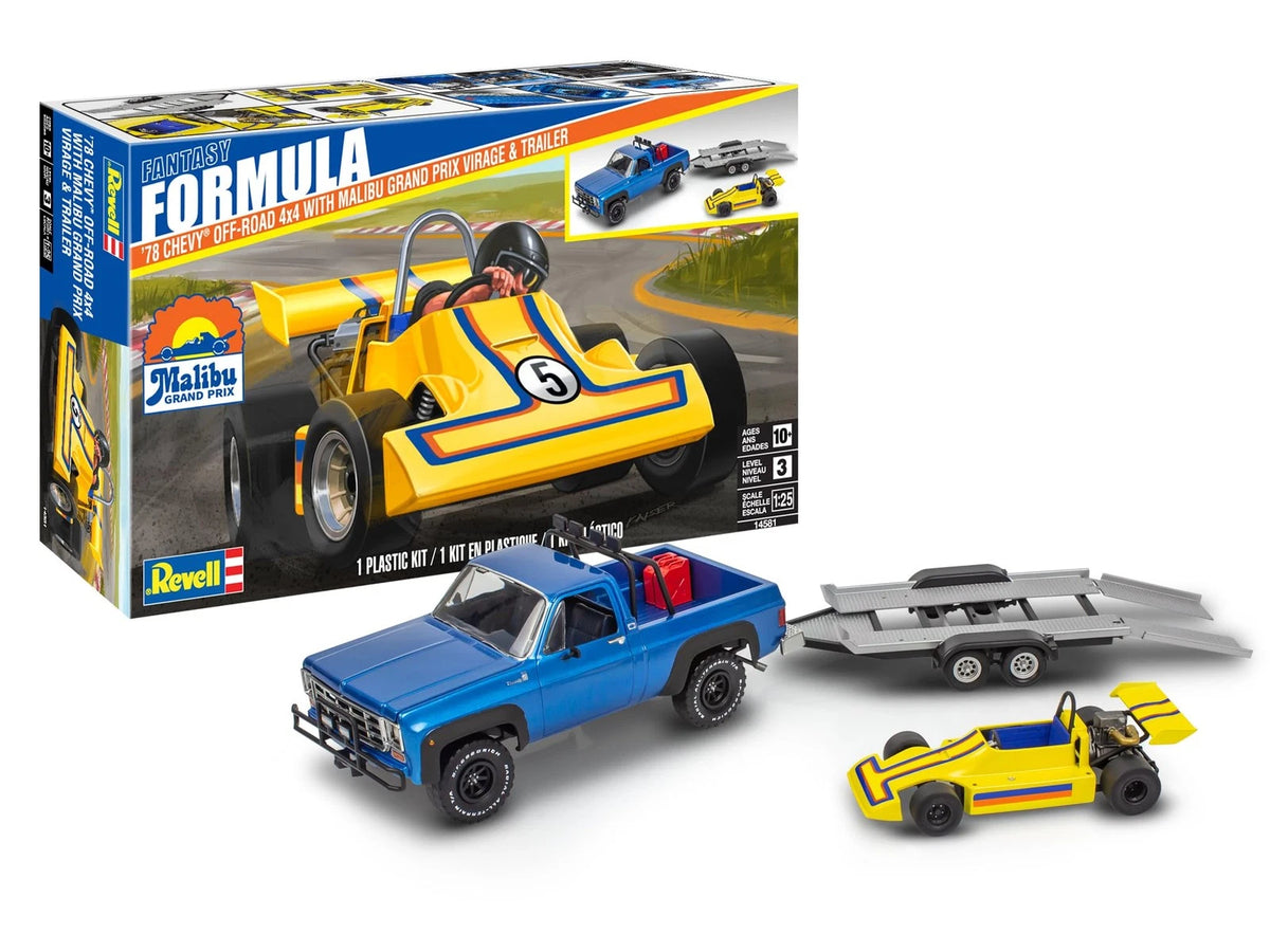 Revell 14581 ’78 Chevy Off-Road 4x4 with Malibu Grand Prix 1:25 Scale, Clear