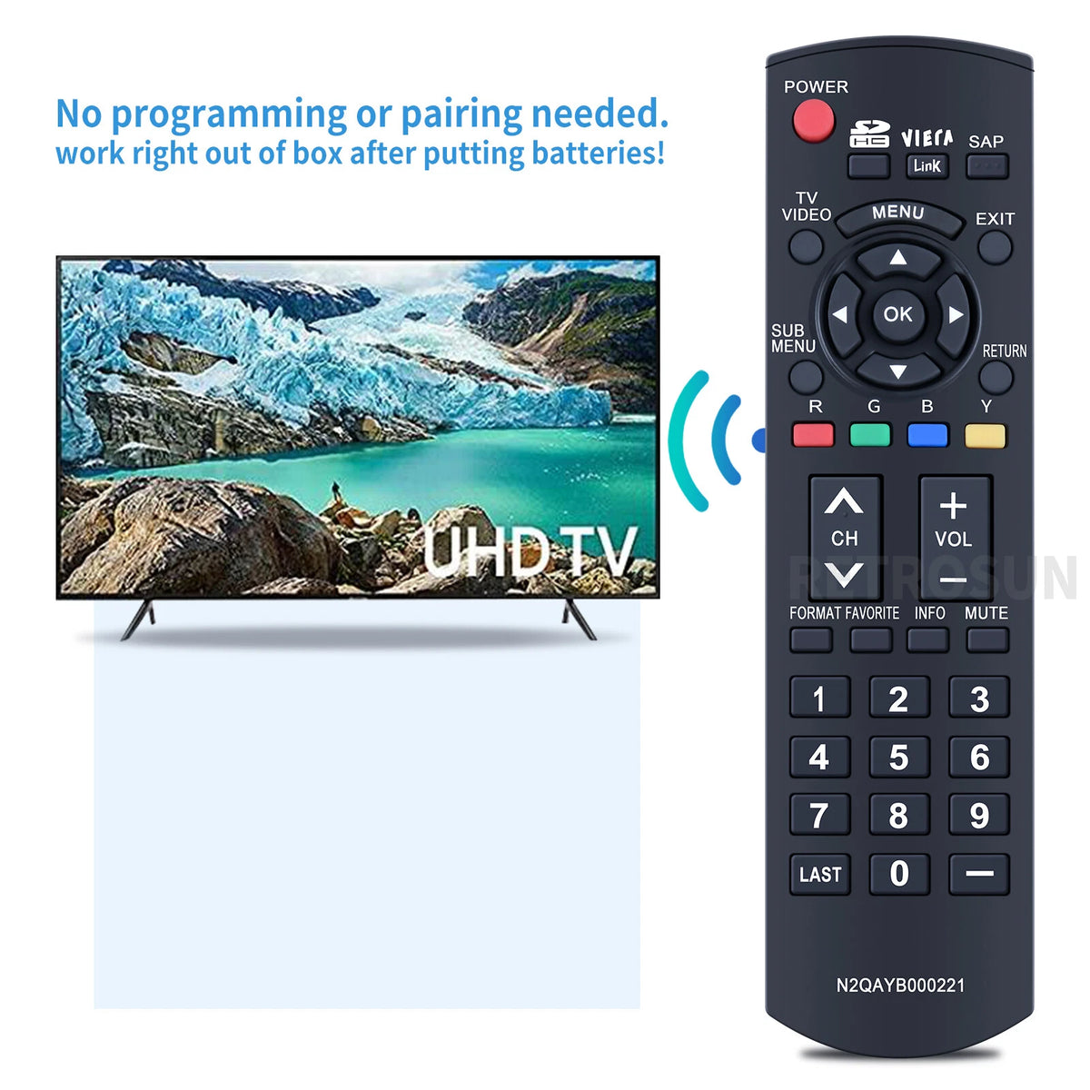N2QAYB000221 Remote Control For Panasonic TV TC-26LX85 TC-32LX85 TC-37LZ85
