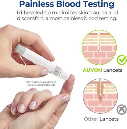 AUVON Blood Glucose Test Strips & Diabetic Lancets Kit, 100 for...