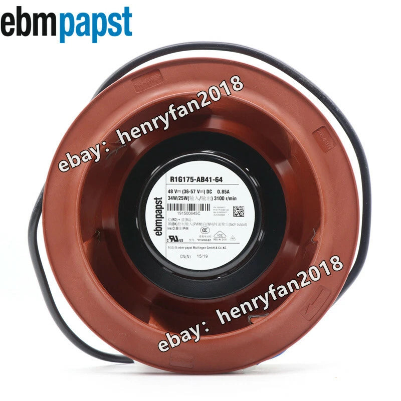 Ebmpapst R1G175-AB41-64 Centrifugal Fan 48V 0.85A 34/25W 3100RPM PWM Cooling Fan