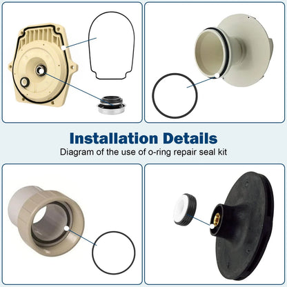 O-Ring Rebuild Repair Kit Fit for Pentair Whisperflo/Intelliflo Pool Black