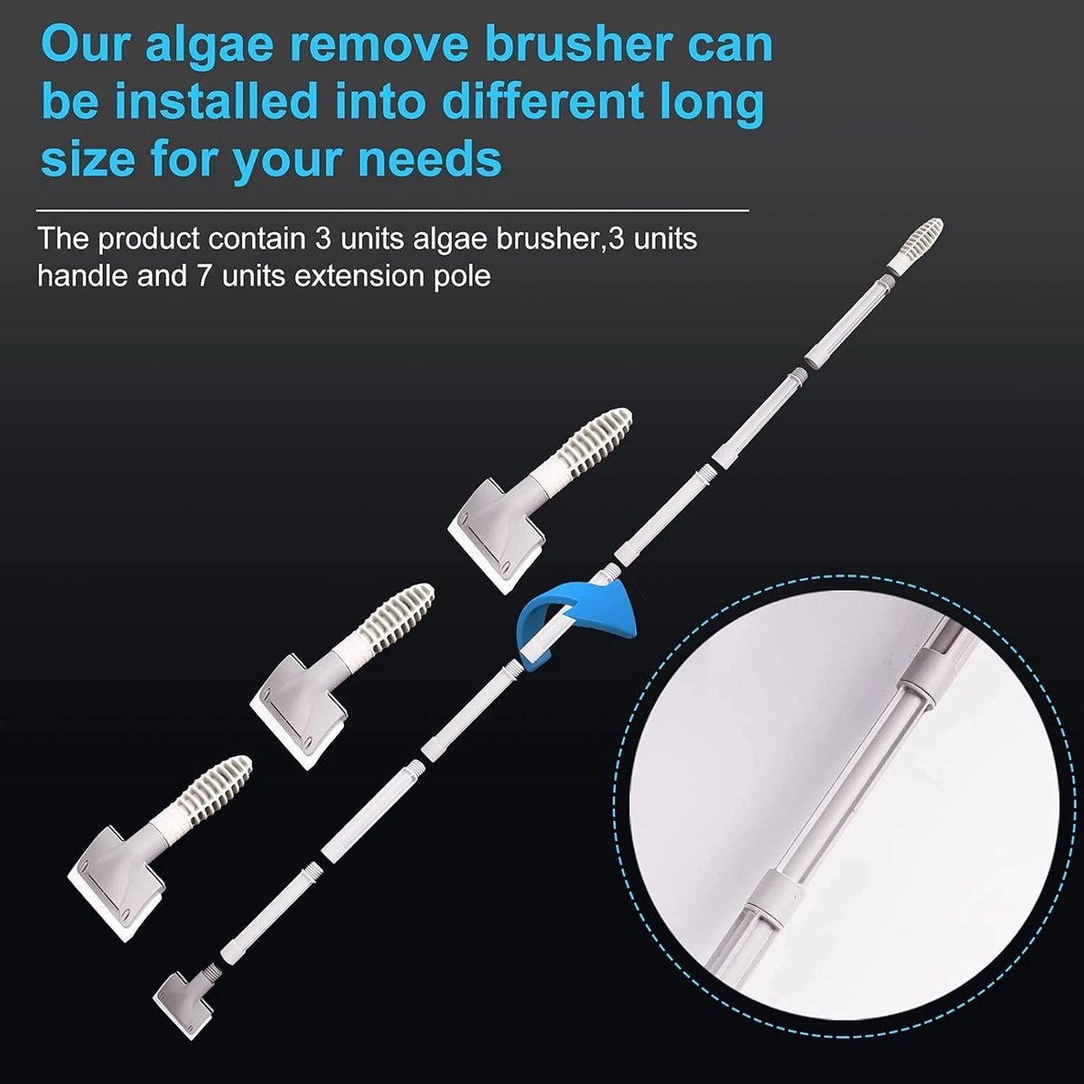 saltwater aquarium cleaner fish tank scraper cleaning tools 17.7-48 Inch...