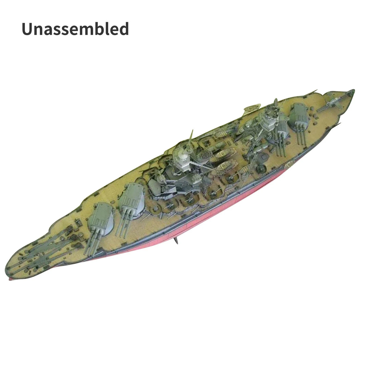 1/250 USS Arizona BB-39 Battleship Paper Model Ship Unassembled Unassembled Kit;