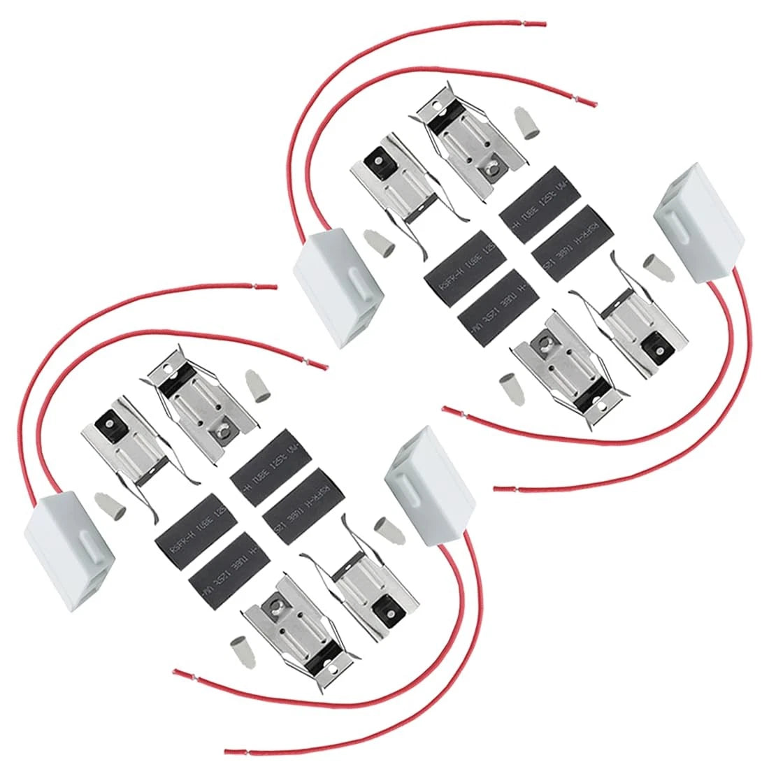 4 Pack 12001676 Range Burner Ceramic Receptacle Kit for Whirlpool RR115 White