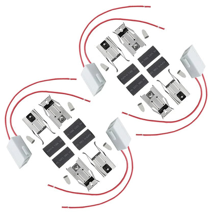 4 Pack 12001676 Range Burner Ceramic Receptacle Kit for Whirlpool RR115 White