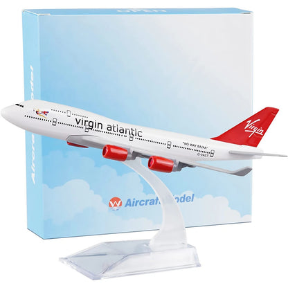 Retro 1/400 16cm Virgin Atlantic B747 Airplane Model Alloy Diecast Aircraft