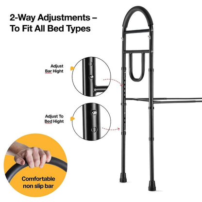 Medical king Bed Rails for Elderly Adults Safety 1 Count (Pack of 1), Black