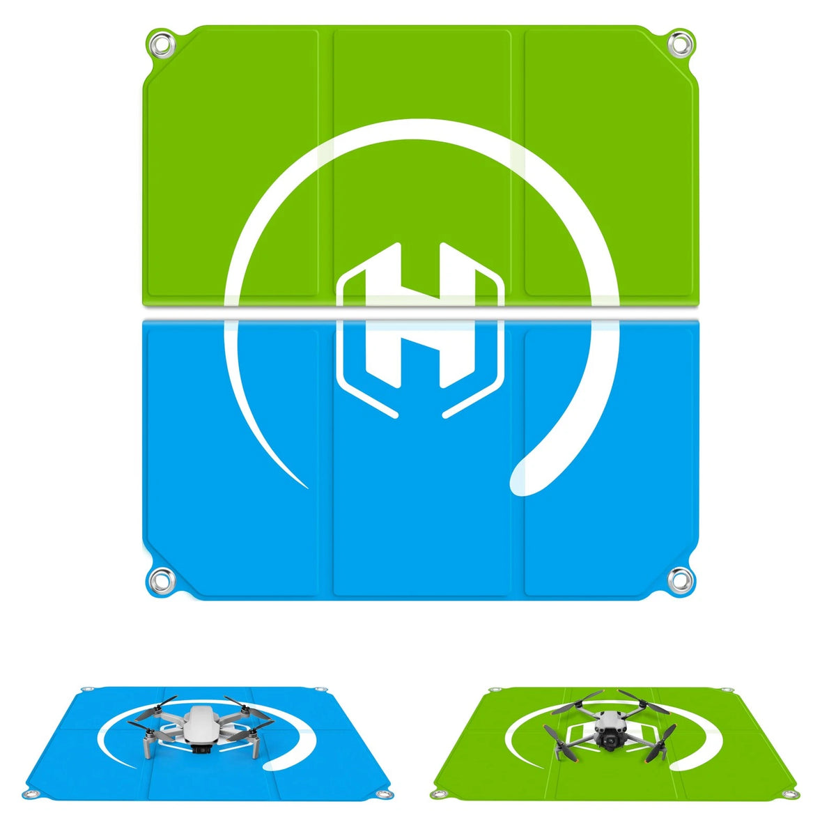 Drone Landing Pad Weighted Foldable for DJI 22in/55cm, Blue-Green