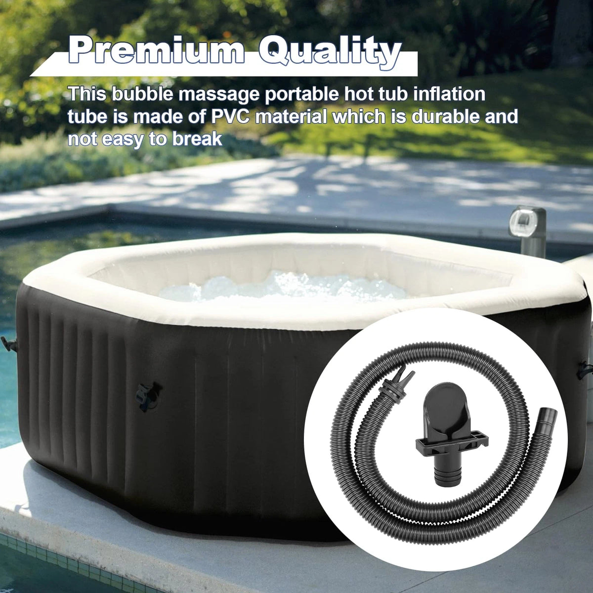 11830 Spa Cover Inflation Hose Replacement for Intex Pure Hot tub Black