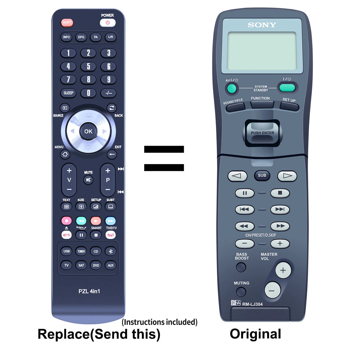 RM-LJ304 Replacement Remote Control For SONY STR-DB925 | STR-DB930