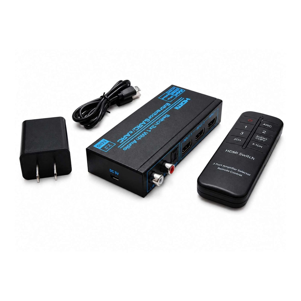 HDMI 3X1 Switch Splitter Audio Extractor 4K 1080P Video Converter For PS4 TV PC
