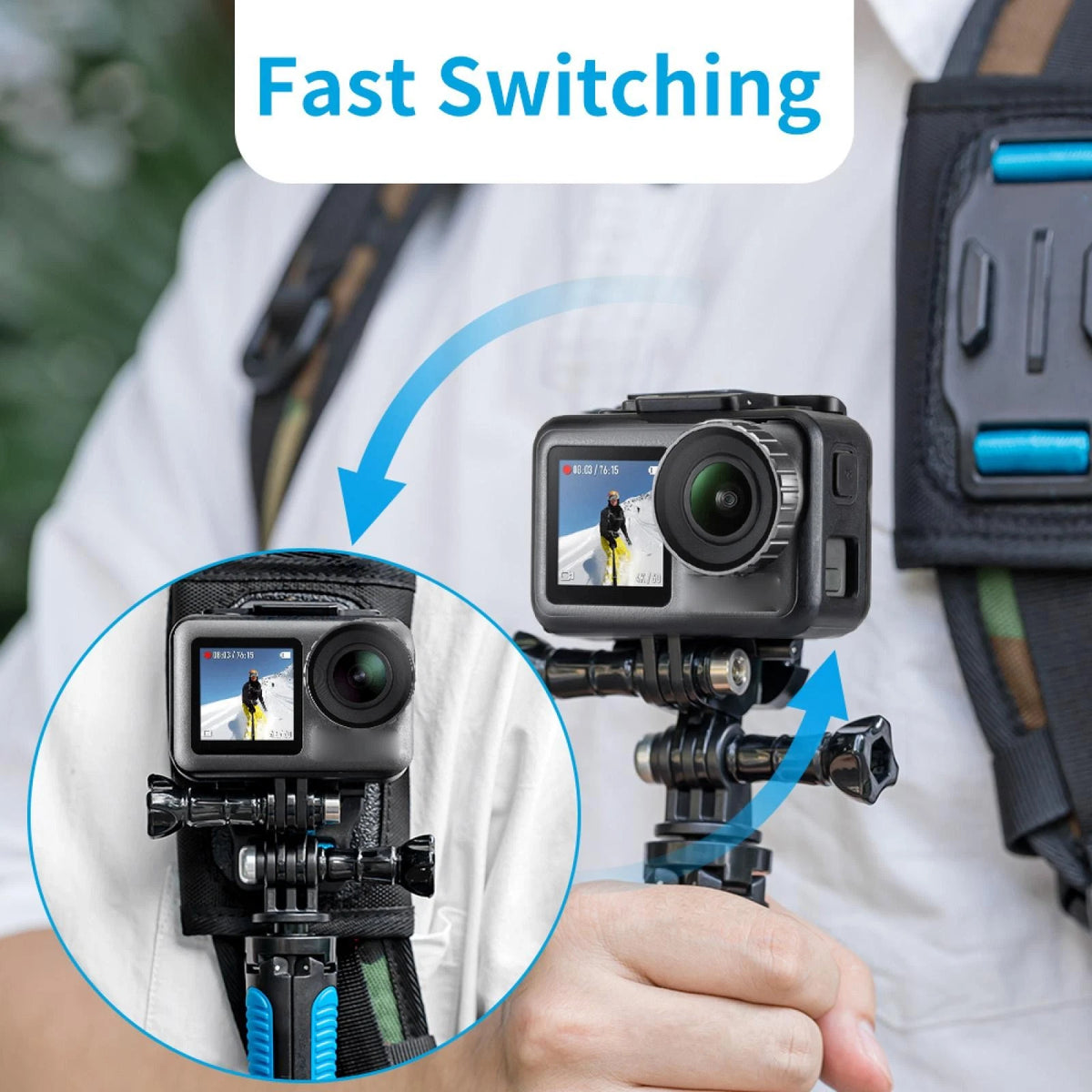 Dual J Hook Buckle Mount Quick-Release Adapter for Gopro Hero 8 DJI OSMO ACTION
