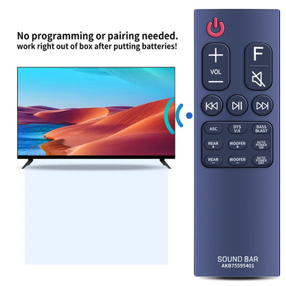 AKB75595401 Remote Control For LG Soundbar SKM5Y SPK5B-W SK5R SK5Y