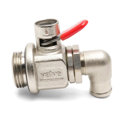Engine Oil Drain Valve (27mm-2.0) & L-Shaped Hose End L-002 COMBO PACK