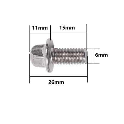 TUOREN Drum Set Hardware 12-Pack Stainless Steel Tight M6 x15mm, silver