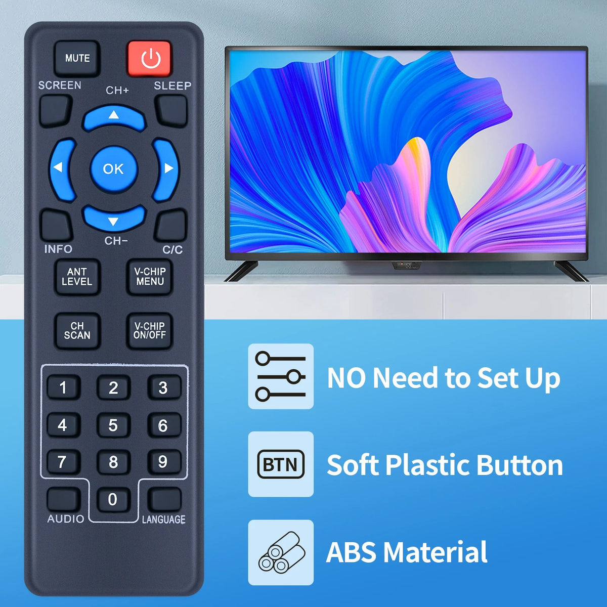 Remote Control For Sansonic FT-300A Digital To Analog TV Converter Box
