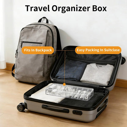 Cable Organizer Storage Box with Lid - Clear Phone Charger Cord 1 Pack,