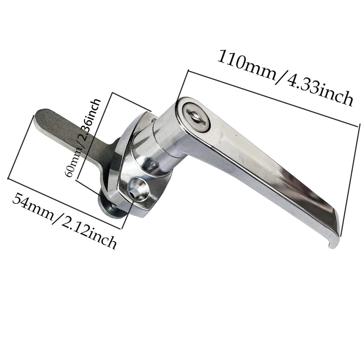NHDSUO 2 Sets Handle Cam Lock,L-Type Locking Door Handle,Cabinet Chrome