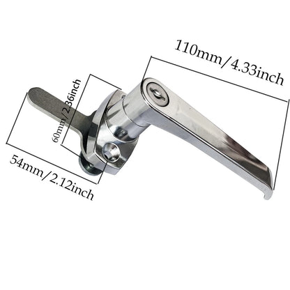 NHDSUO 2 Sets Handle Cam Lock,L-Type Locking Door Handle,Cabinet Chrome