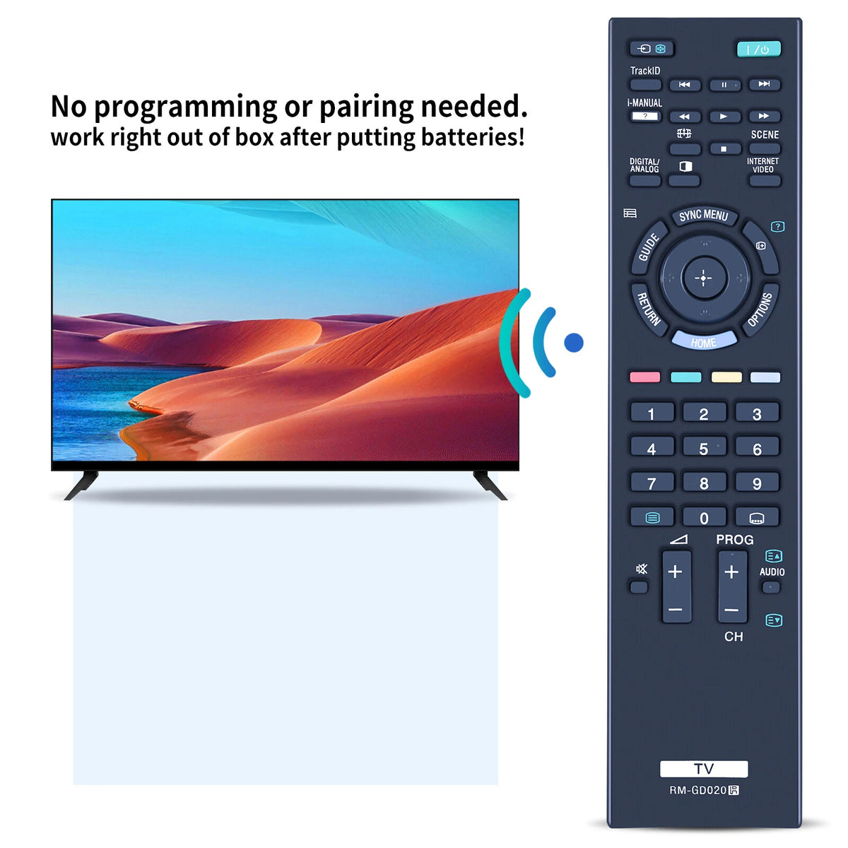 RM-GD020 Remote Control For Sony TV KDL26EX420 KDL40EX520 KDL46EX520