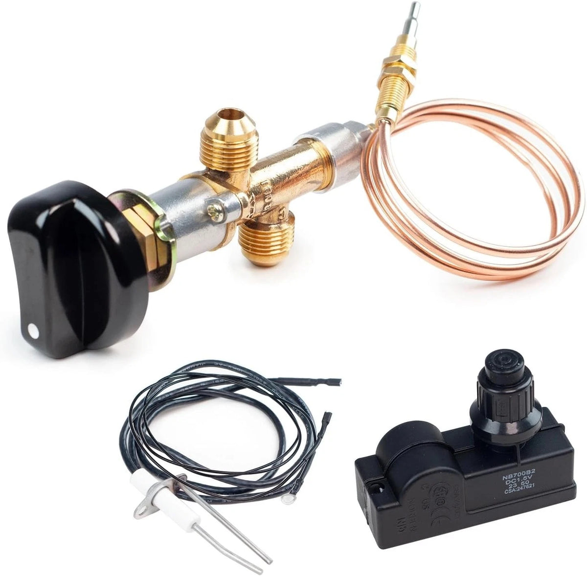 Gas Fireplace Fire Pit Flame Failure Safety Control Valve Kit and Assembly...