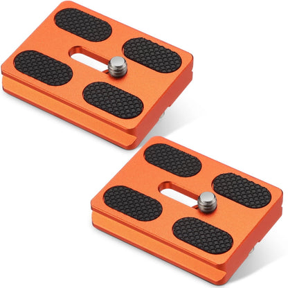 Frienda 2 Pieces Metal Quick Release Plate with 1/4''-20 Camera 50mm, Orange
