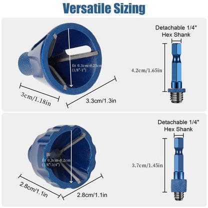 YG8 Alloy Deburring External Chamfer Tool 1/4'' Hex Shank Drill Bit Remove Burr