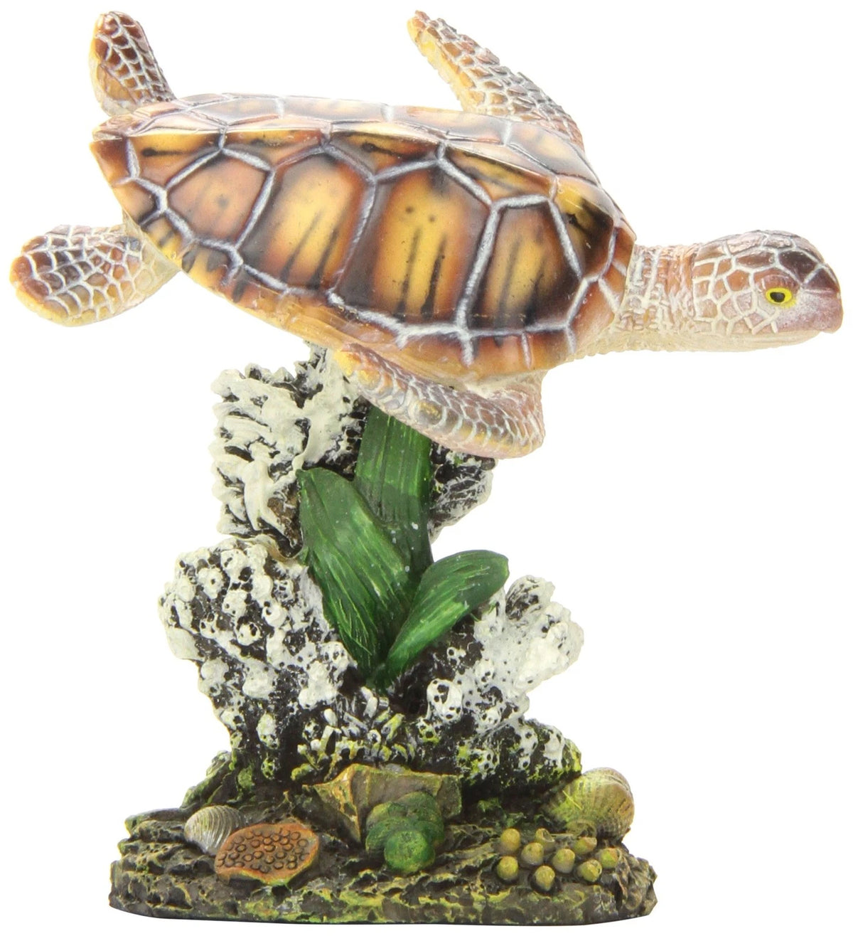Penn-Plax Swimming Sea Turtle Decor - for Aquarium Small (Pack of 1), Green