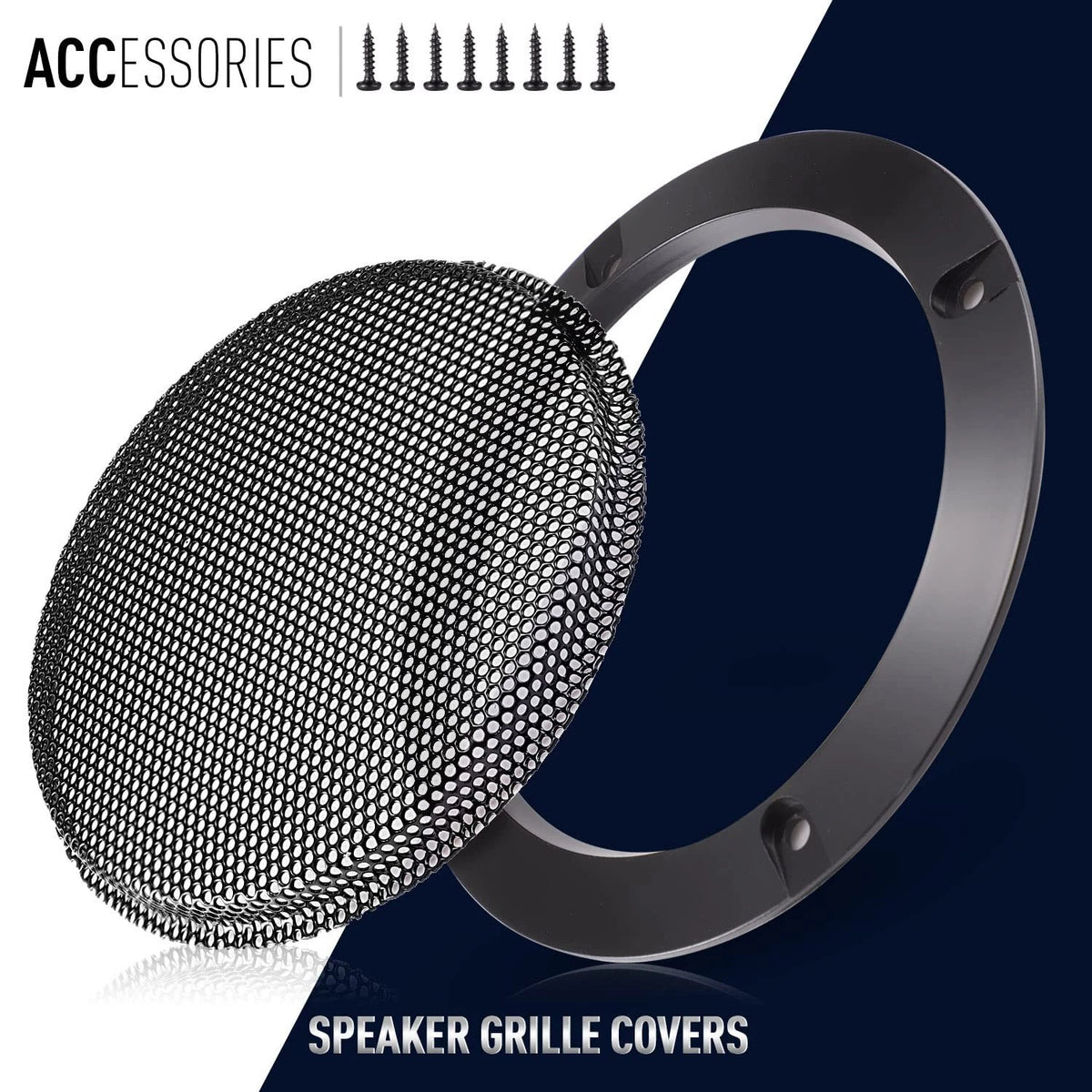 Facmogu 2PCS 4in Black Round Speaker Grills Cover, Metal Mesh 4 Inch,