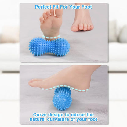 URAQT Spiky Massage Ball Set, 2 Pack Physical Therapy 2Pcs-Blue, 2pcs-blue