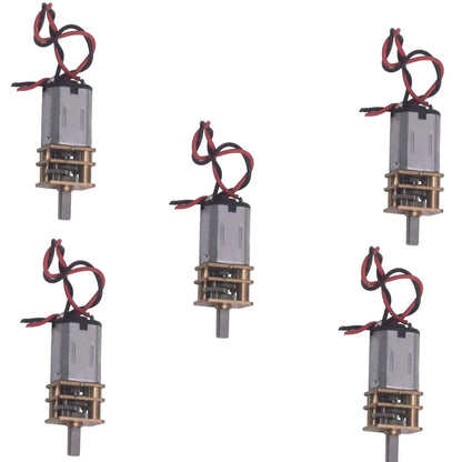 5Pcs N20 Gear Motor Slow Speed Full Metal Mini Gearbox Reducer Toy 60RPM DC 3-6V