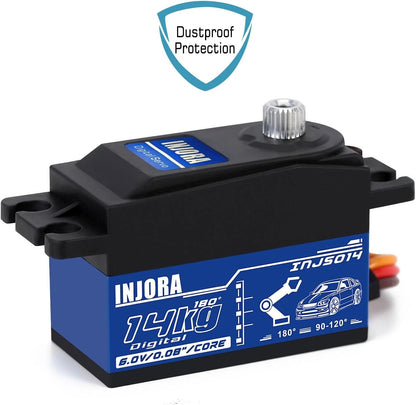 INJORA RC Digital Servo 14kg Low Profile Metal Core High...
