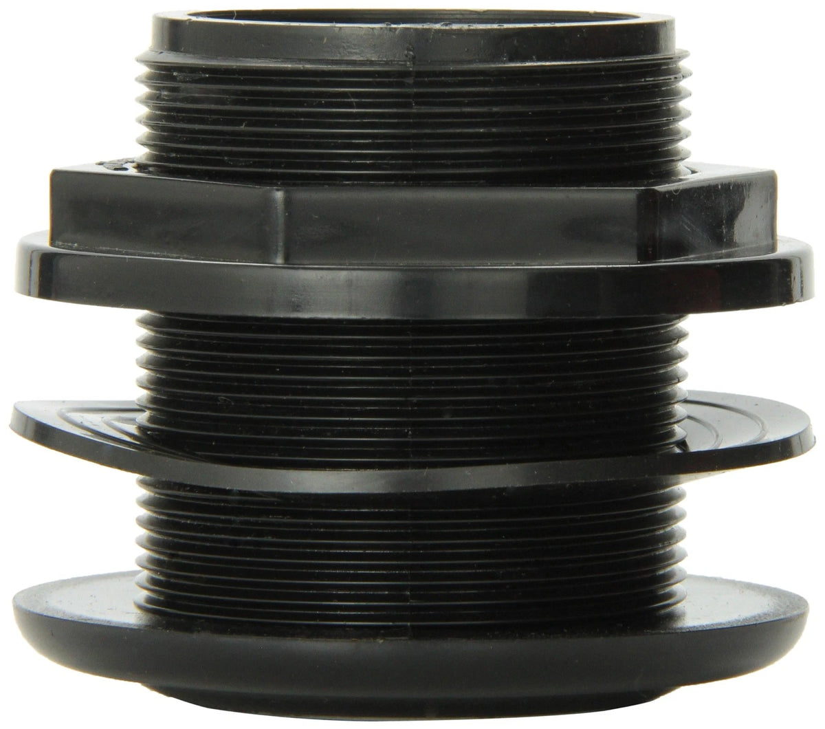 Lifegard Aquatics Standard Threaded Bulkhead Kit for Fish 1.5", Black
