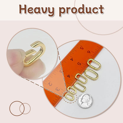 OHINGLT 10Pcs Carabiner Clip Pendant Clasps S (0.55×0.32×0.08in), Gold