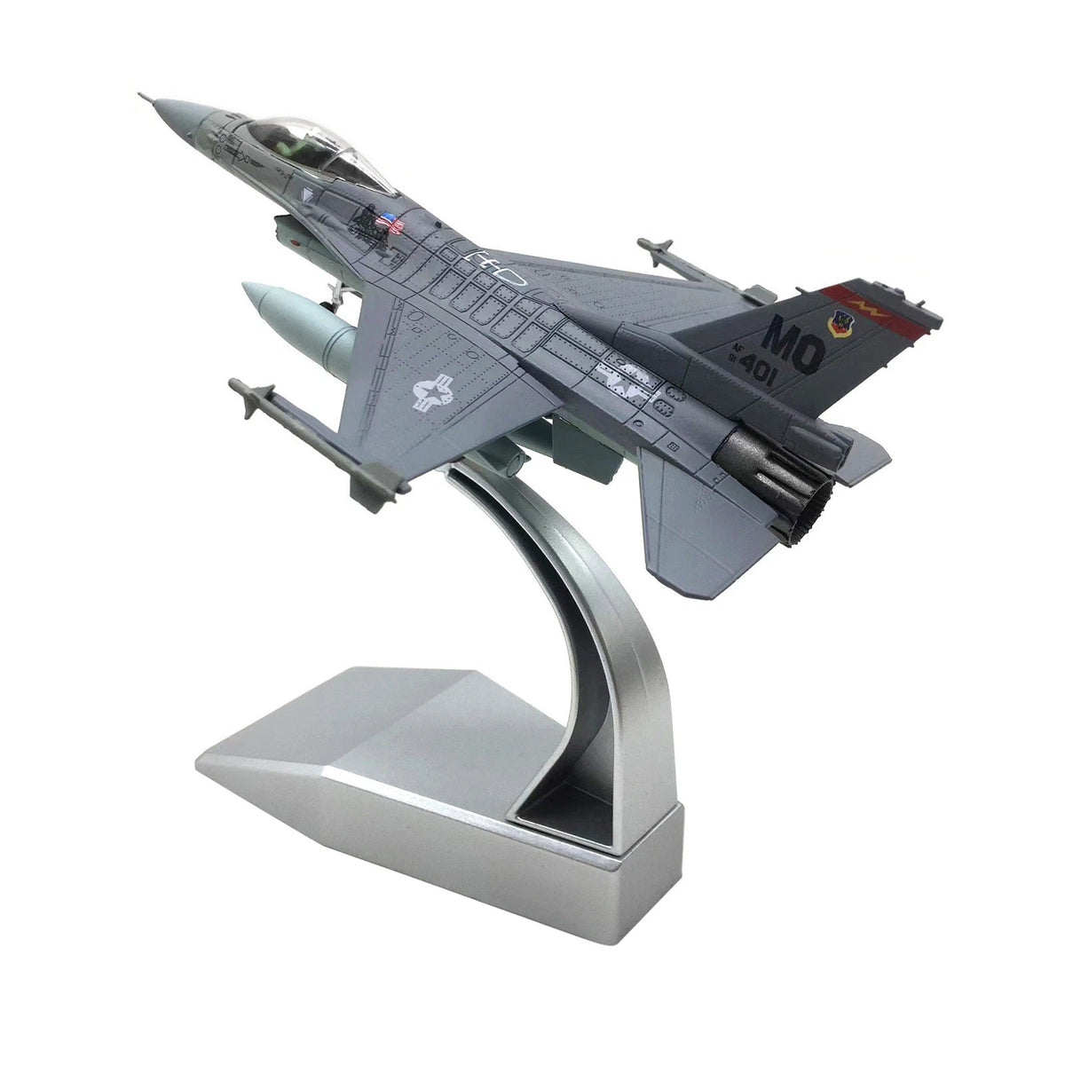 1:100 F-16C Fighter Diecast Metal Finished Aircraft Model With Display Stand